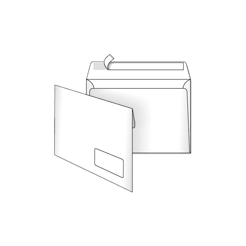 Конверт поштовий C5 (162х229 мм) з вікном, СКЛ, 0+0 білий офсет 80 г/м², 1 шт.